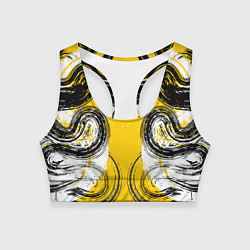 Топик спортивный женский Абстрактный развод краской по холсту, цвет: 3D-принт