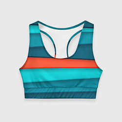Топик спортивный женский Геометрические непараллельные пластины, цвет: 3D-принт