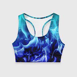 Топик спортивный женский Огненный неоновый градиент, цвет: 3D-принт