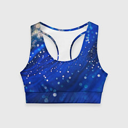 Топик спортивный женский Ярко-синий искрящийся акрил, цвет: 3D-принт