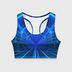 Топик спортивный женский Неоновый туннель, цвет: 3D-принт