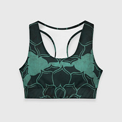Топик спортивный женский Абстрактный цветочный узор, цвет: 3D-принт