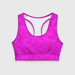 Топик спортивный женский Розовый яркий неоновый узор с мраморной текстурой, цвет: 3D-принт