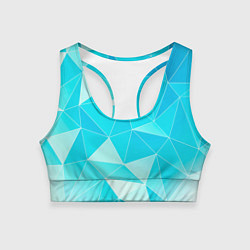 Топик спортивный женский Легкие голубые блоки с градиентом, цвет: 3D-принт