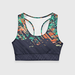 Топик спортивный женский Текстурный камуфляж, цвет: 3D-принт