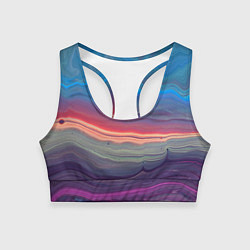 Топик спортивный женский Цветной переливающийся абстрактный песок, цвет: 3D-принт