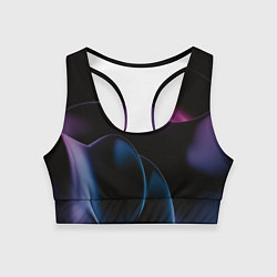 Топик спортивный женский Абстрактные фиолетовые волны, цвет: 3D-принт