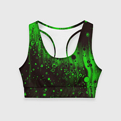 Топик спортивный женский Зелёные краски и вода, цвет: 3D-принт