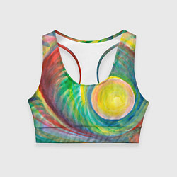 Топик спортивный женский Лунная соната абстракция акварель, цвет: 3D-принт