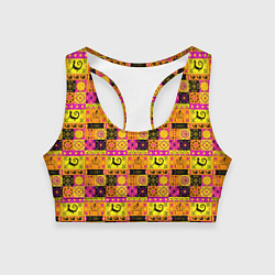 Топик спортивный женский Colored patterned ornament, цвет: 3D-принт