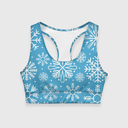 Топик спортивный женский Snow in blue, цвет: 3D-принт