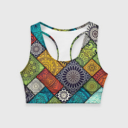 Топик спортивный женский Patterned mosaic, цвет: 3D-принт