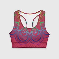 Топик спортивный женский Viva magenta mandala, цвет: 3D-принт