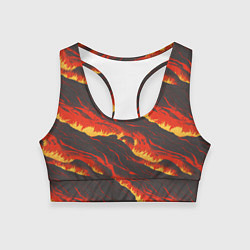 Топик спортивный женский Потоки лавы в японском стиле, цвет: 3D-принт