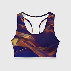 Женский спортивный топ Бриллиантовые синие и оранжевые волны