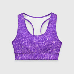 Топик спортивный женский Абстрактные фиолетовые волны воды, цвет: 3D-принт