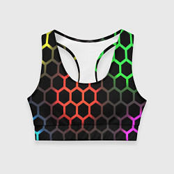 Топик спортивный женский Gradient hexagon genshin, цвет: 3D-принт