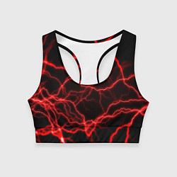Топик спортивный женский Молнии гроза ночь, цвет: 3D-принт