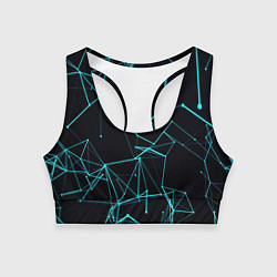 Топик спортивный женский Лучи абстракции неоновые, цвет: 3D-принт
