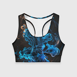 Топик спортивный женский Клубы голубого дыма, цвет: 3D-принт