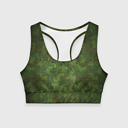 Женский спортивный топ Камуфляж хаки