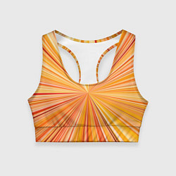 Топик спортивный женский Абстрактные лучи оттенков оранжевого, цвет: 3D-принт