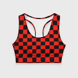 Топик спортивный женский Красный квадрат, цвет: 3D-принт