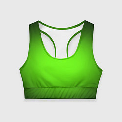 Топик спортивный женский Кислотный зеленый с градиентом, цвет: 3D-принт