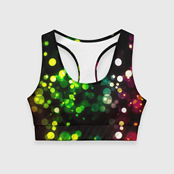 Топик спортивный женский Разноцветные блики, цвет: 3D-принт