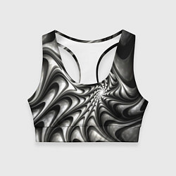 Женский спортивный топ Abstract fractal grey