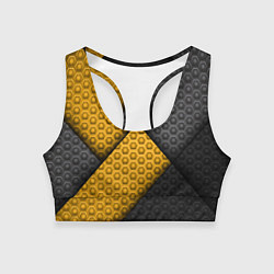Топик спортивный женский Желтая текстурная линия, цвет: 3D-принт