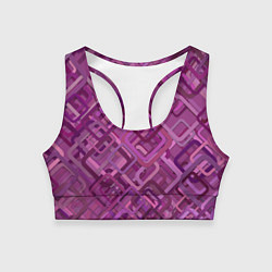 Топик спортивный женский Фиолетовые диагонали, цвет: 3D-принт