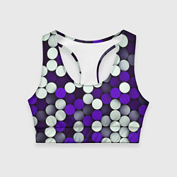 Топик спортивный женский Мозаика из кругов, цвет: 3D-принт