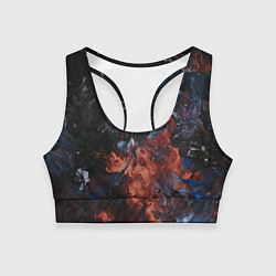 Топик спортивный женский Абстрактные брызги тёмных красок и воды, цвет: 3D-принт