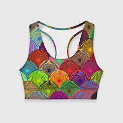 Топик спортивный женский Multicolored circles, цвет: 3D-принт