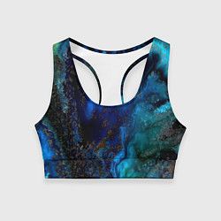 Женский спортивный топ Жидкие холодные краски