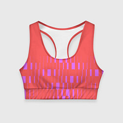 Топик спортивный женский Паттерн со штрихами розовый, цвет: 3D-принт