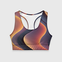 Топик спортивный женский Светящиеся волны, цвет: 3D-принт
