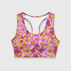 Топик спортивный женский Паттерн красочные фигуры, цвет: 3D-принт