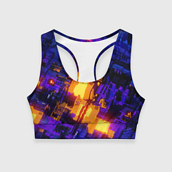 Женский спортивный топ Фиолетовая и оранжевая схема