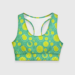 Топик спортивный женский Теннисные мячики, цвет: 3D-принт