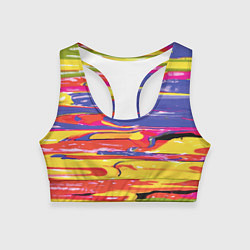 Топик спортивный женский Красочный бум, цвет: 3D-принт