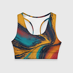 Топик спортивный женский Волнующая рябь, цвет: 3D-принт