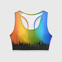 Топик спортивный женский Летняя радуга, цвет: 3D-принт