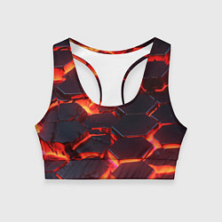 Топик спортивный женский Огненные наносоты, цвет: 3D-принт