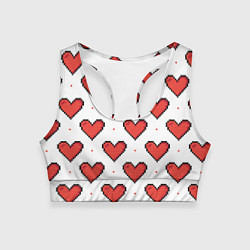 Топик спортивный женский Pixel heart, цвет: 3D-принт