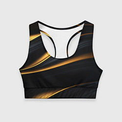 Топик спортивный женский Black gold texture, цвет: 3D-принт