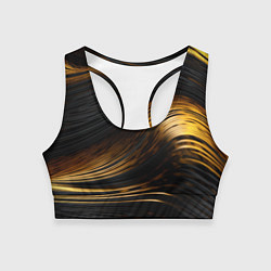 Топик спортивный женский Black gold waves, цвет: 3D-принт