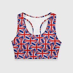 Топик спортивный женский Флаги Великобритании, цвет: 3D-принт
