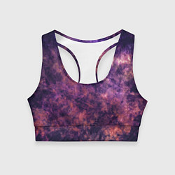 Топик спортивный женский Текстура - Purple galaxy, цвет: 3D-принт